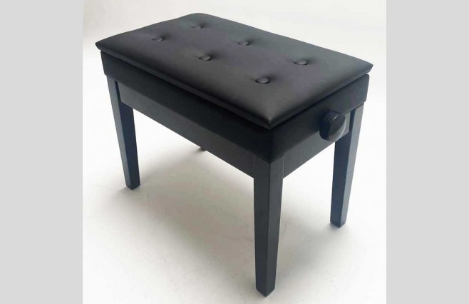 Steinhoven DX16PE "Staccato" Polished Ebony Adjustable Height Piano Stool With Storage - Image 4